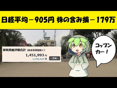 日経平均－905円 株の含み損－179万【ずんだもん解説】