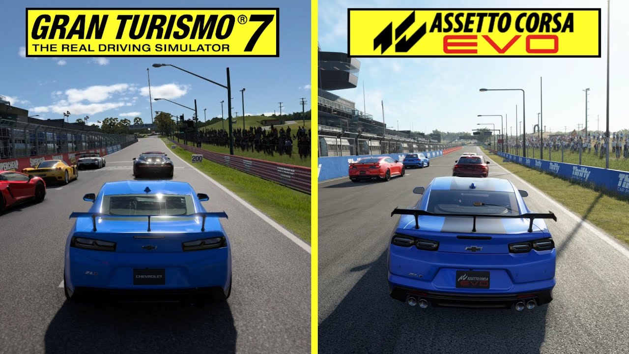 Assetto Corsa EVO vs Gran Turismo 7 Graphics Comparison | RTX 4080 vs PS5 Pro | Mount Panorama