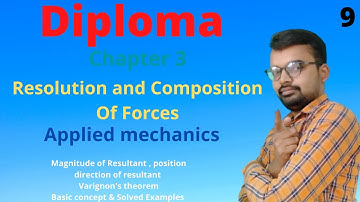 Resolution and composition of forces | Applied mechanics | chapter 3 |  non concurrent forces| lec 9