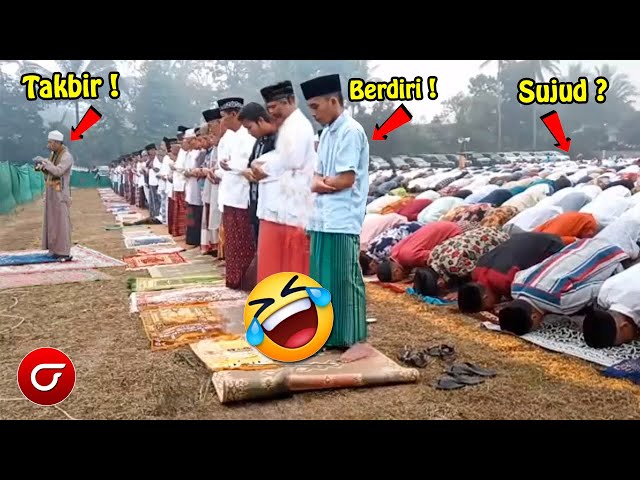 Detik-Detik Kejadian Kocak Saat Sholat Idul Fitri 2024! Momen Lucu Lebaran 2024 class=