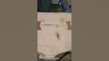 Oak bowtie inlays in Tamarack coffee table.