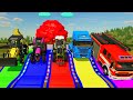 TRANSPORTING ALL COLORFUL MINI TRACTORS to FARM WITH LOADER BIG TRACTOR | Farming Simulator 22