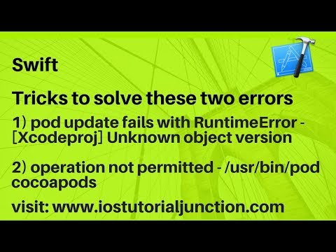 How to solve pod update fails with RuntimeError - [Xcodeproj] Unknown object version
