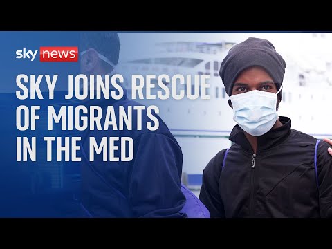 Sky News joins rescue of migrants in the Mediterranean.