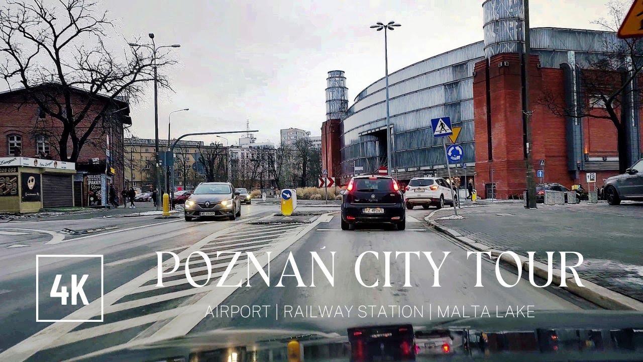 Relaxing Poznan City Tour | 🚗Car Drive | 🛫Lawica Airport | 🚈Main Railway Station | 🚤Malta Lake | MTP