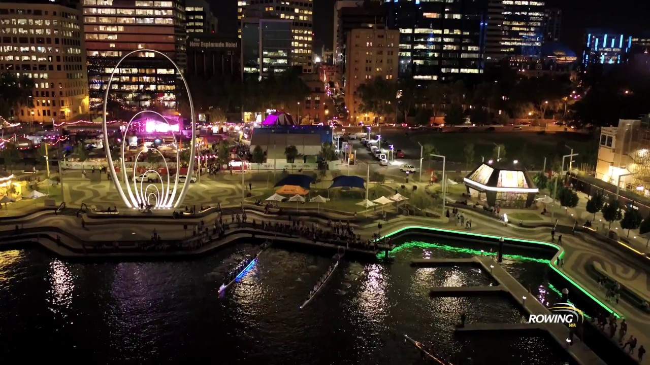 2018 Rowing WA Elizabeth Quay Neon Lights Regatta YouTube