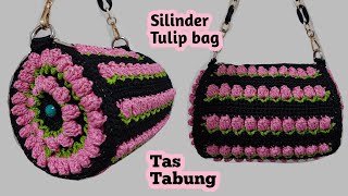 Crochet Silinder bag || Tas rajut Tabung(2)