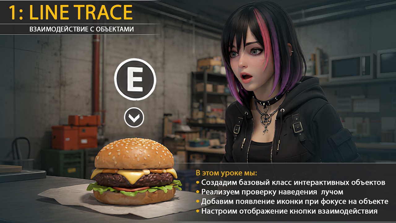 1: Line trace наведение + иконки точек интереса и взаимодействия.
