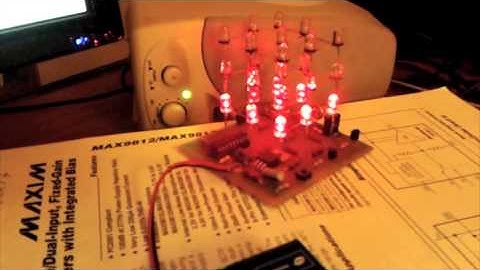 DIY - LED Cube 3x3x3 with music beat detection, drum loop test, PIC16F84 - PIC16FX project