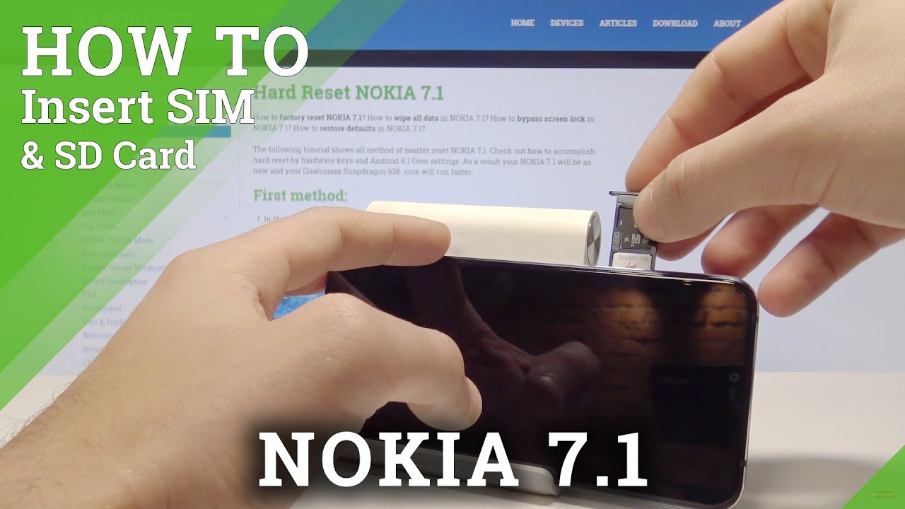 New How to Insert SIM \u0026 SD in NOKIA 7.1 - Install SIM and SD Card