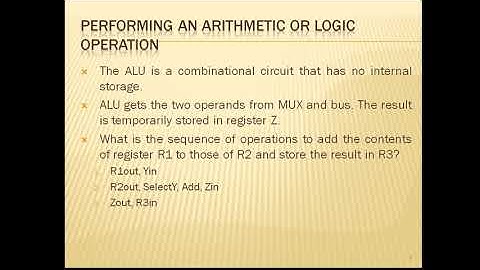Computer Organization | 18CS34 | Basic processing unit | Performing an Arithmetic or Logic Operation
