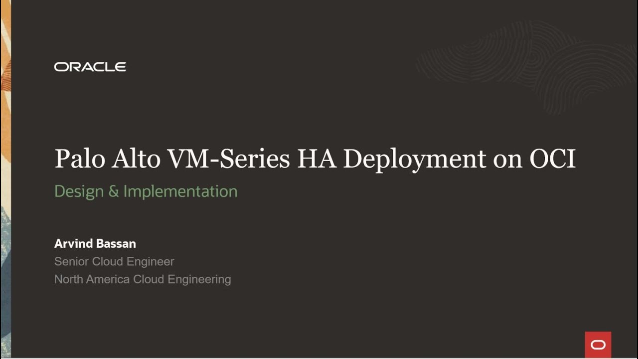 Palo Alto VM Series HA Deployment on OCI