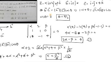 a vector a=(alpha)i+2j+(beta)k (alpha,beta are real ) lies in the same plane of the vector b=i+j ,..