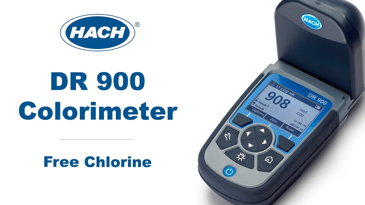 Hach DR 900 Colorimeter Free Chlorine Test - YouTube