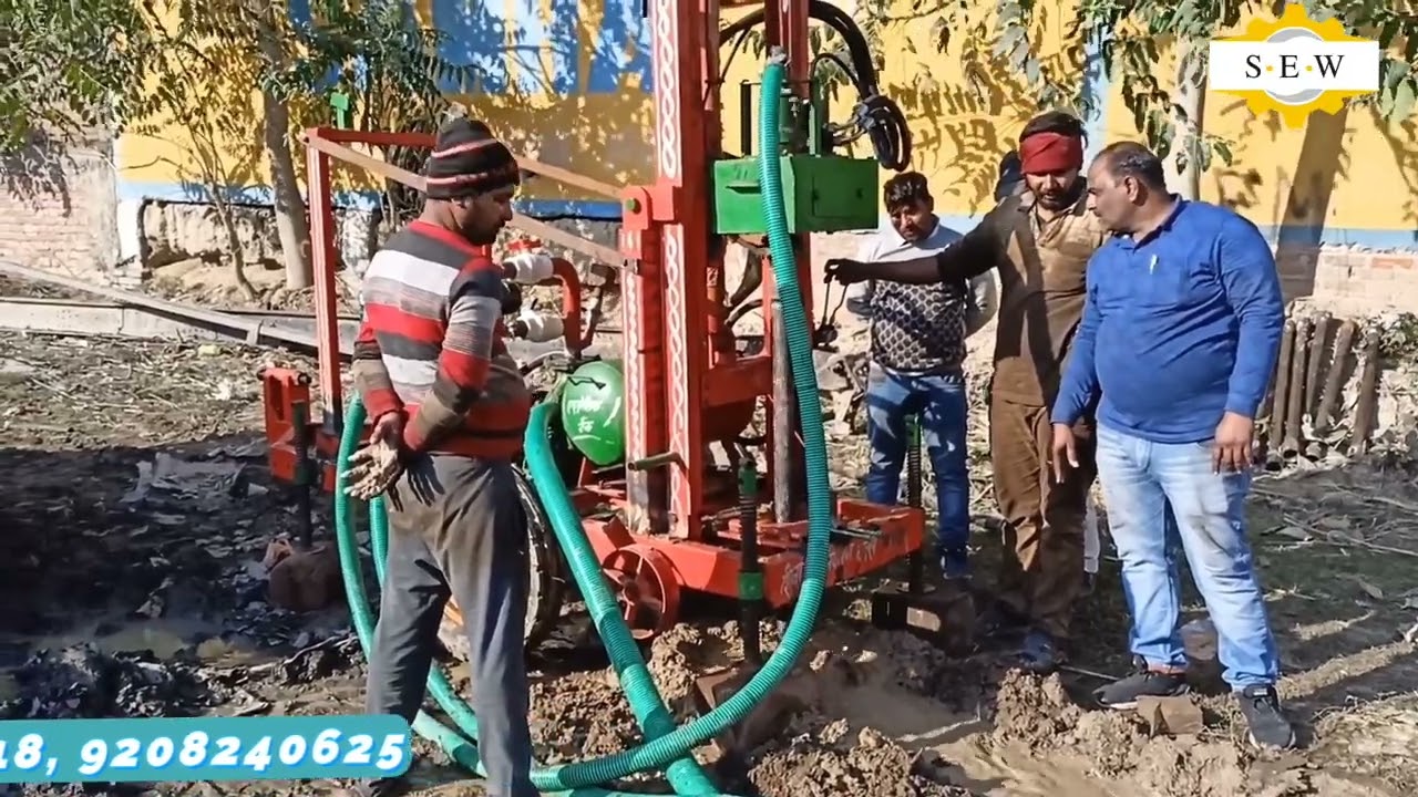 HYDRAULIC BOREWELL || DRILLING MACHINE ||14HP || MINI || 5FT ROD || FIELDMARSHAL ENGINE || TUBEWELL