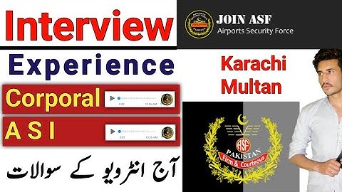 Asf interview message update today 2024 || Asf today interview questions|| Asf interview experience