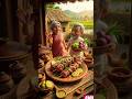 Miniature Dadi Doll Cooking Chicken Kabab in Village