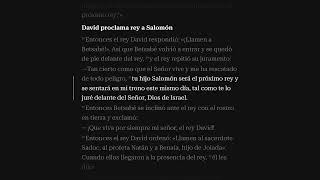 1 Reyes 1 - Audio Biblia NTV 🎧 (Para leer y escuchar)