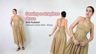Making a strapless dress for your next mediterranean trip | Lehonores dress Sew - Along