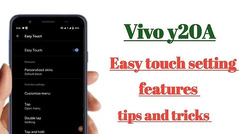 Vivo y20A easy touch setting features tips and tricks