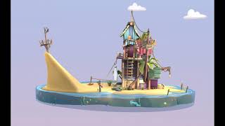 Cabane Pirate 3d (Pirate Hut) ( TurnAround Camera Animation )
