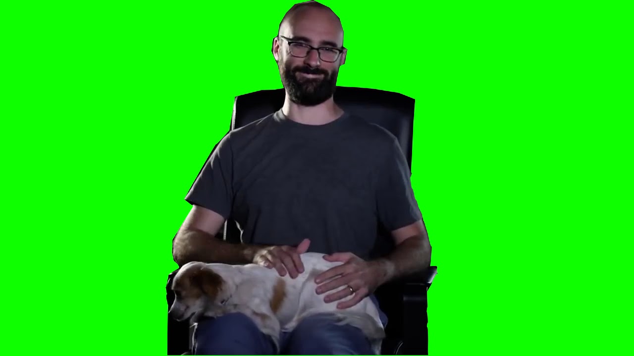 VSauce Green Screen Michael Laughing Maniacally In Chair With Dog YouTube