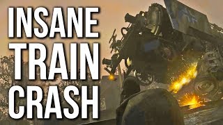 INSANE TRAIN CRASH - Call of Duty WW2