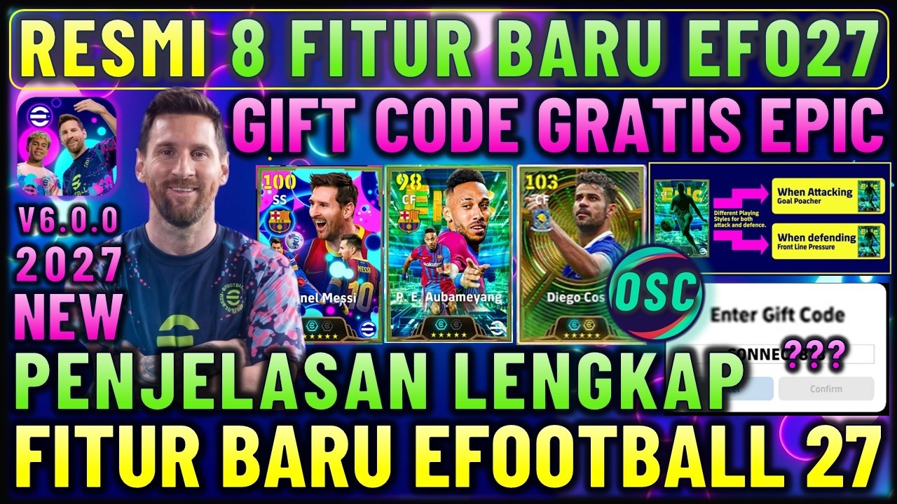 RESMI 8 FITUR BARU EFOOTBALL 2027 !! GIFT CODE GRATIS EPIC & BANJIR HADIAH UPDATE EFOOTBALL 2027.