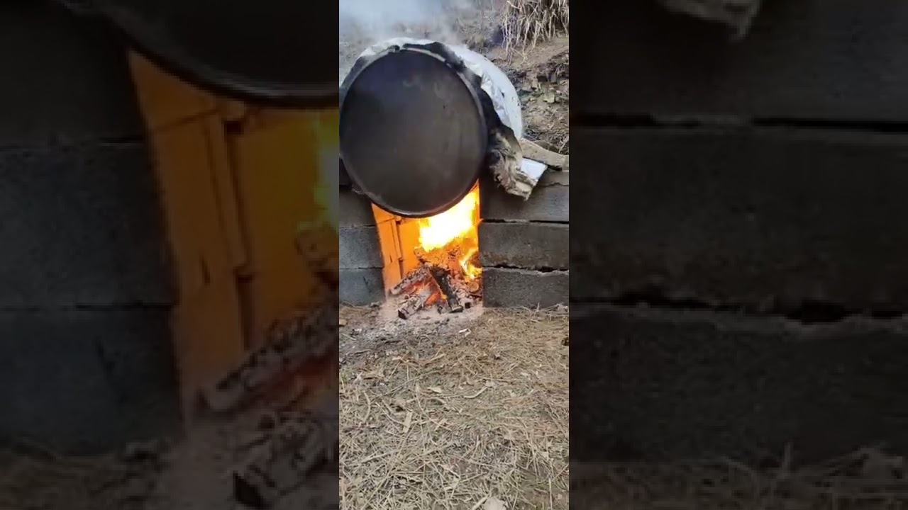 Charcoal retort in action