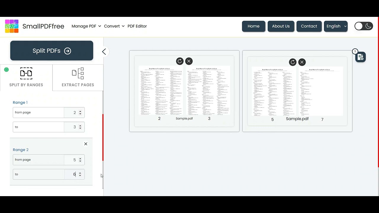 How to Split PDF Files By Page Ranges | Small PDF Free - YouTube