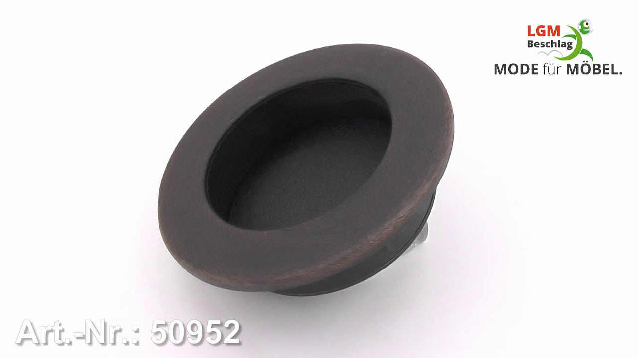 Muschelgriff Aulendorf, Vintage Kunststoff - Grau-Kupfer | 50x50x5 - Art. Nr.: 50952