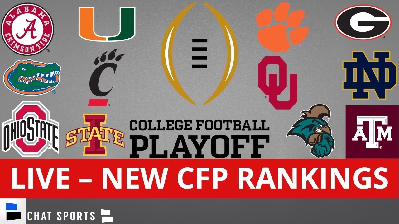 College Football Playoff Rankings Top 25 LIVE YouTube