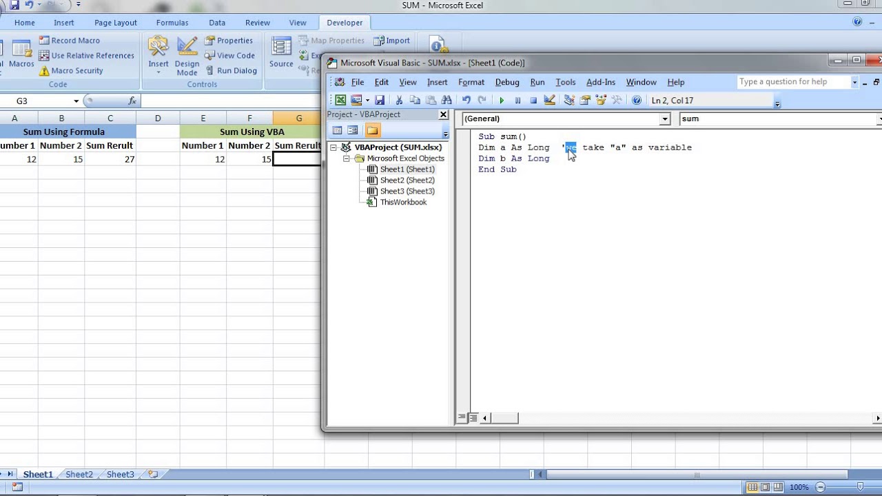 Excel Sum Formula And Vba