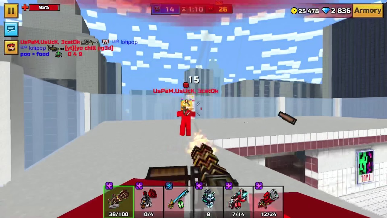 Pixel Gun 3d ( level 65) Hand Gatling