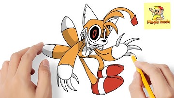 HOW TO DRAW SOULLESS TAILS DOLL | Friday Night Funkin (FNF) - Easy