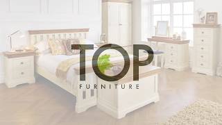 Farmhouse Cream Painted 2 Over 3 Oak Chest of Drawers - Top Furniture