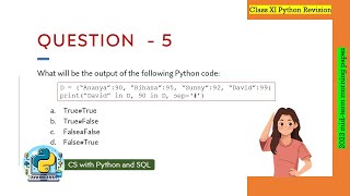 Question - 5 | Class 12th 2023 CS mid-term Paper (morning session) | Dictionaries in Python Update