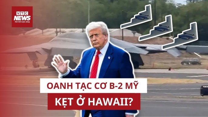 Image hình ảnh Oanh - Chấn động: Rộ hình ảnh oanh tạc cơ B-2 Mỹ mắc kẹt ở Hawaii sau đợt ...