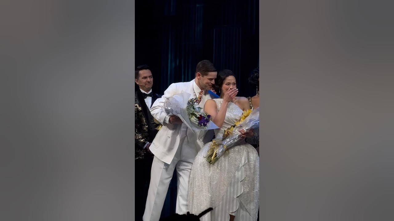 Fun moment with Jeremy Jordan & Eva Noblezada at THE GREAT GATSBY Broadway opening curtain call Fun moment with Jeremy Jordan & Eva Noblezada at THE GREAT GATSBY Broadway opening curtain call