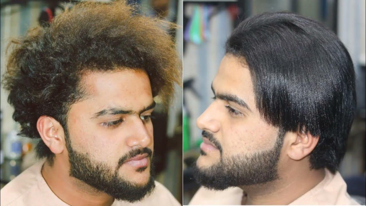 Rebonding | Smoothning | Straightening Of Men's Hair By Makhdoom hair ...