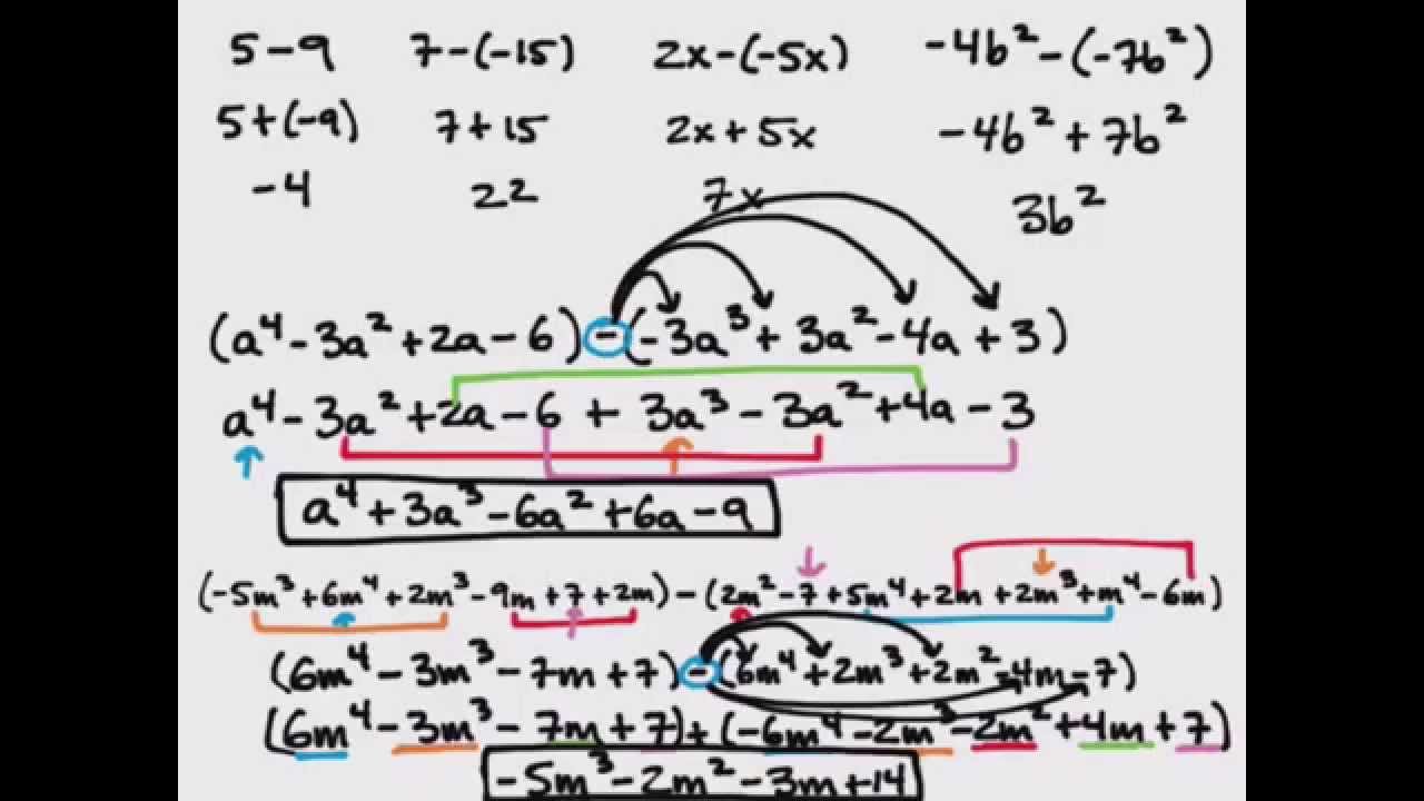 Adding and Subtracting Polynomials (C8V2) - YouTube