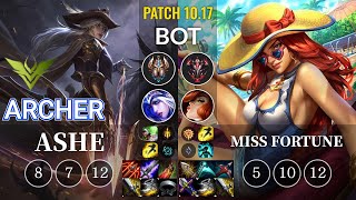 V3 Archer Ashe vs Miss Fortune Bot - KR Patch 10.17