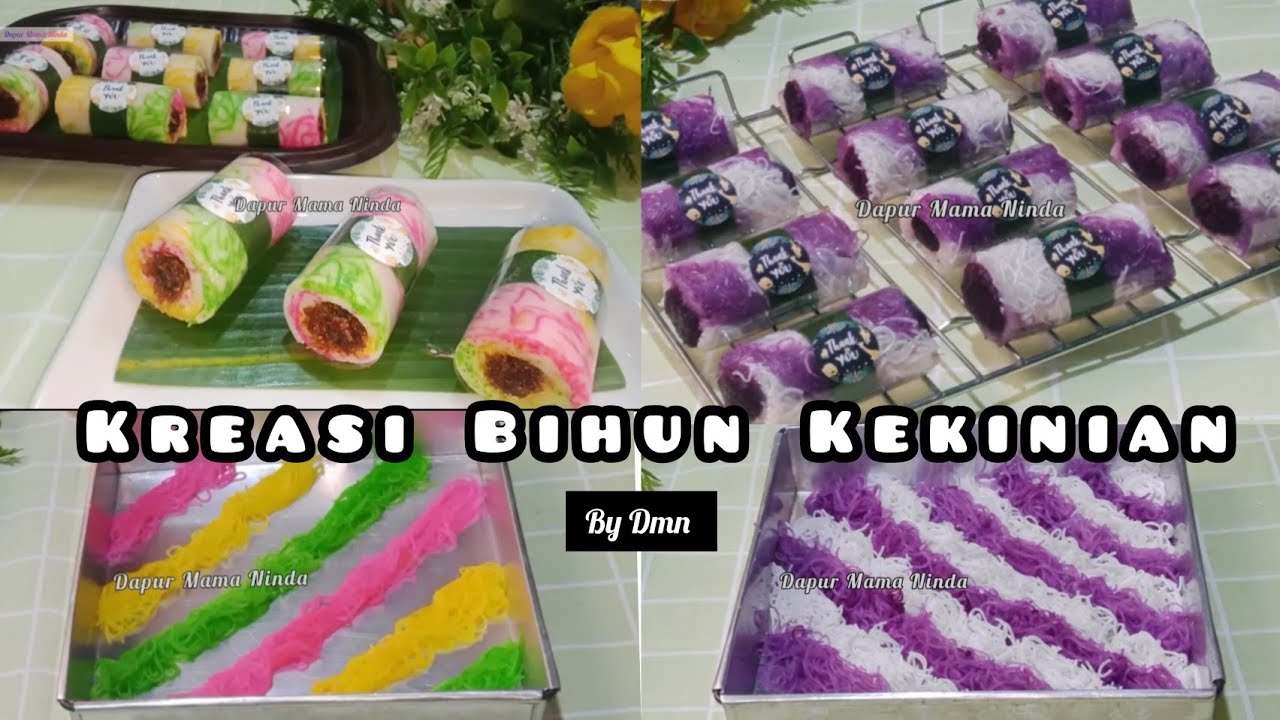 2 KREASI OLAHAN BIHUN KEKINIAN ‼️ BIHUN GULUNG UNTI KELAPA & BIHUN GULUNG UBI UNGU ~@Dapur Mama Ninda