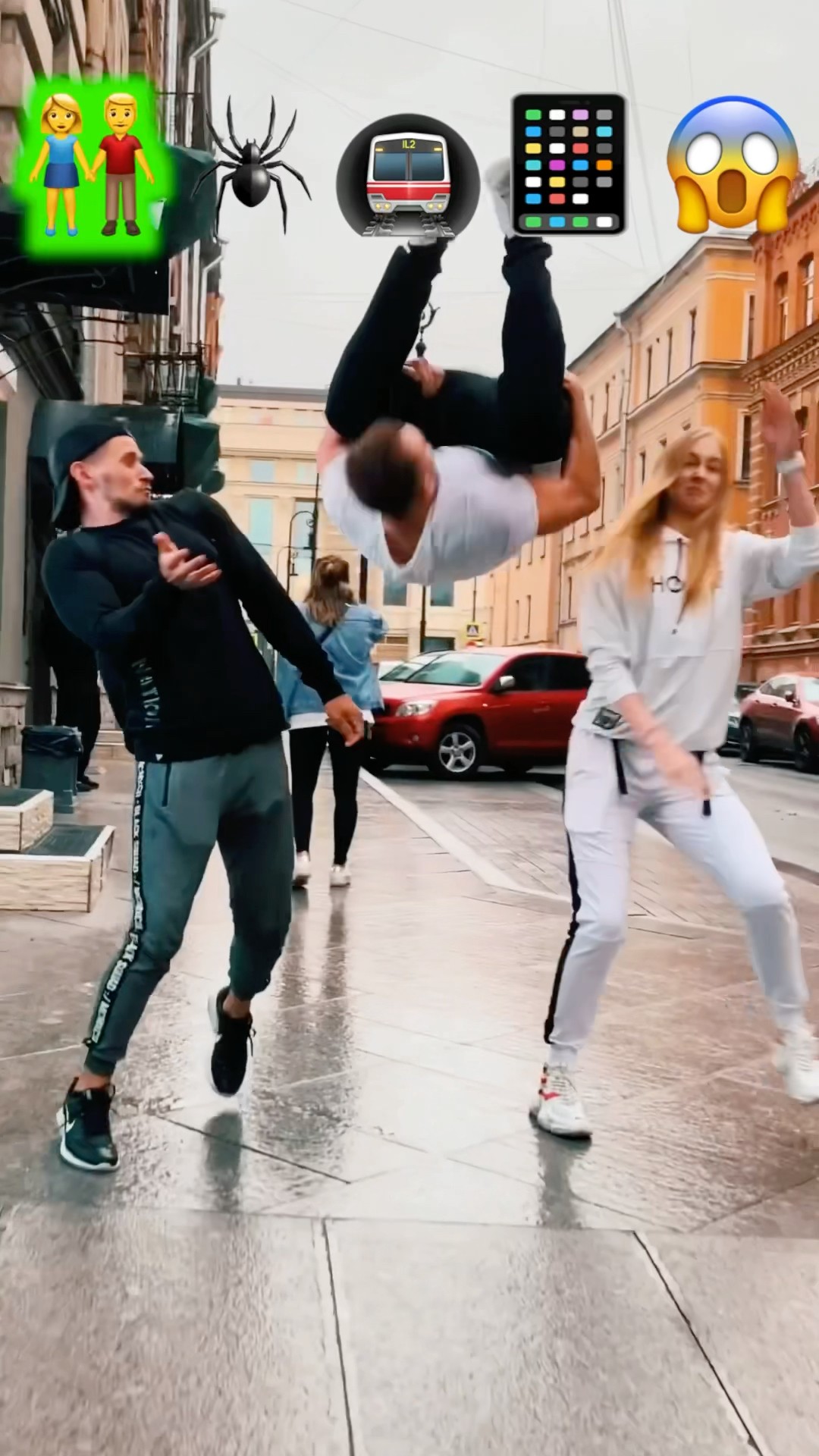 Stunts with Emojis pt.48??#kiryakolesnikov #prank #funny #comedy #stunt #parkour #flip