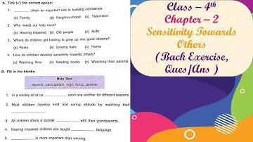 L - 2 (Sensitivity Towards Others) class 4th B.ex. and Ques/Ans DAV School | We and Our World - KLWP