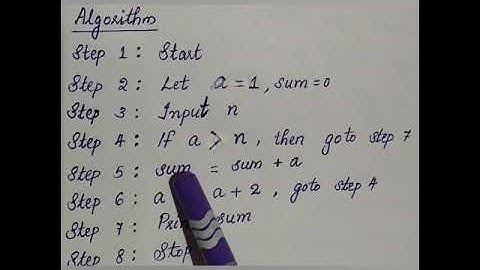 Sum of odd numbers  from 1 to n, where n is the limit