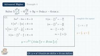 Differential Equations - second-order with complex roots (CF and PI) - Advanced Higher Maths