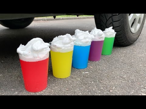 Crushing Crunchy & Soft Things by Car! EXPERIMENT: Car vs Coca Cola, Fanta, Mirinda Balloons