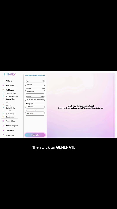Aidelly's AI Twitter Thread Generator @ https://aidelly.ai