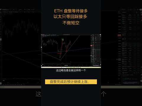 5.26 以太坊行情分析：以太只等回踩接多，不做短空，盘整完成后预计继续上涨 #eth   #shorts